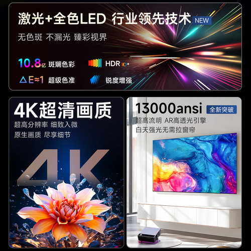 政府补贴26新款十大名牌激光投影仪家用白天4k超高清8k解码极清投影机可连手机办公用会议商务卧室家庭影院3d - 图2