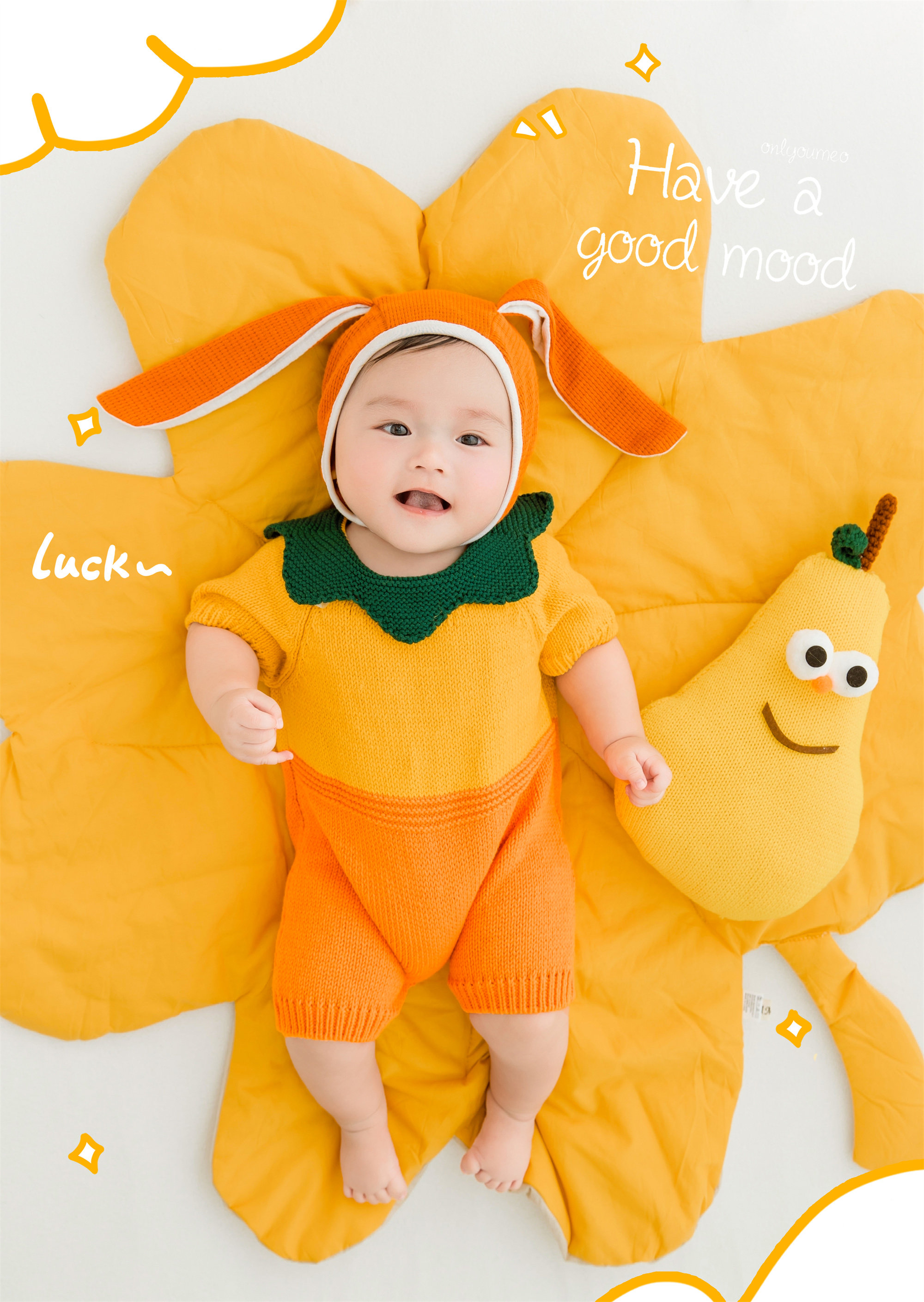 不离不弃百天照婴儿服装衣服宝宝满月拍照道具摄影主题