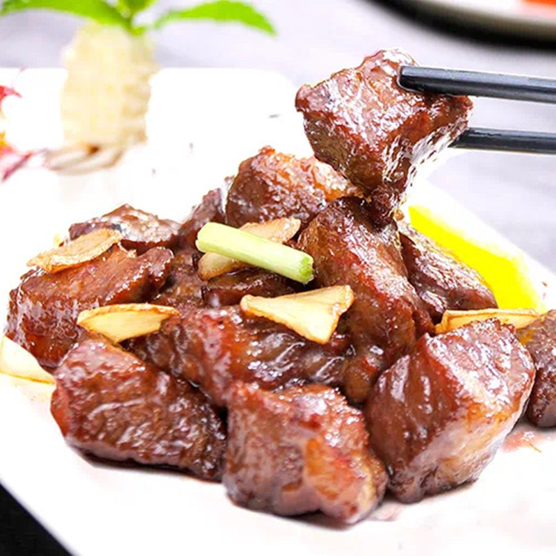 恒珑雪花牛仔粒30包*250g黑椒牛肉粒腌制半成品烧烤铁板牛肉粒 - 图1