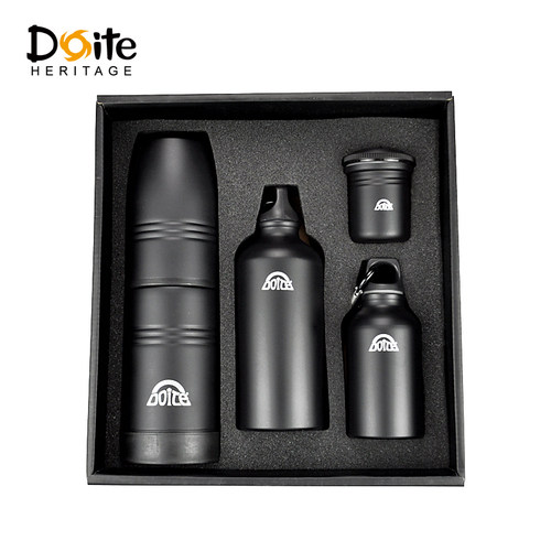 DOITE多伊特运动水壶户外铝壶水瓶不锈钢保温杯4个杯子组合套装 - 图0
