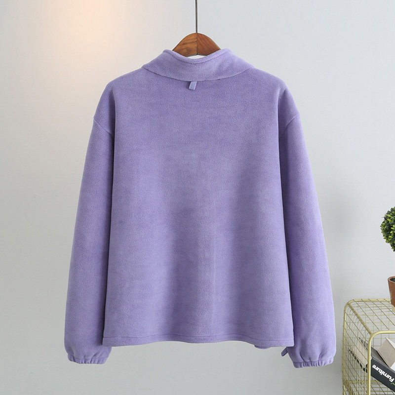 大码中年胖妈妈秋冬开衫卫衣女夹克衫宽松时尚立领奥利绒休闲外套,淘宝优惠券,粉丝福利购,淘宝优惠卷