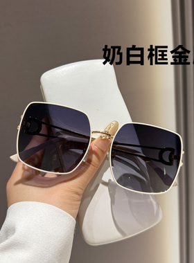 方形大框太阳镜女显脸小高级感带钻偏光防晒墨镜骑车开车防刺眼潮