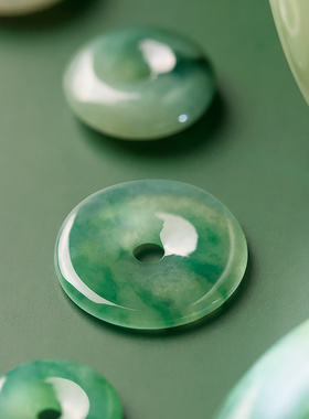 梅朵文创天然翡翠平安扣珠宝吊坠