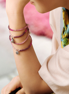 紫牙乌碧玺渐变手串原创设计珠宝