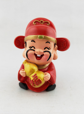 树脂礼品福禄寿喜财财神摆件Q版五路财神公仔家居装饰汽车摆件