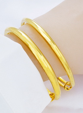 6mm加粗黄铜镀金推拉满天星手镯