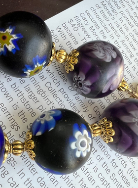 20mm淄博老琉璃珠子项链异域风花朵长短款琉璃项链女新中式国风