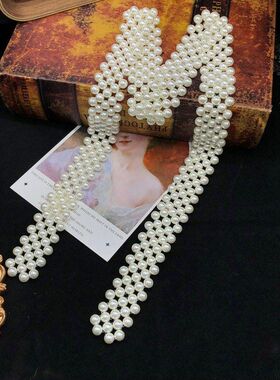 饰品法式手工设计百搭珍珠项链首饰一体时尚优雅复古编织胸针套装