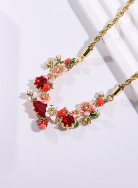 四季浆果草莓花珍珠宝石【奢华