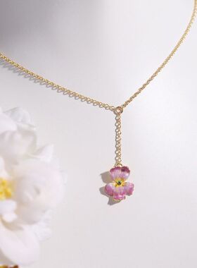 鸢尾花系列鸢尾花项链小众闺蜜百搭高级