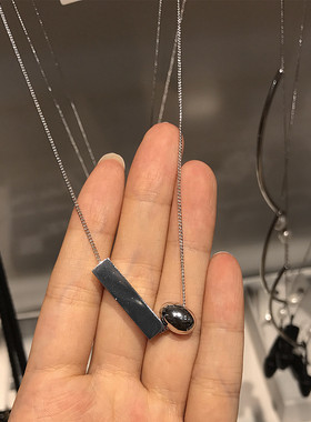 cos轻奢银色几何极简ins港风项链