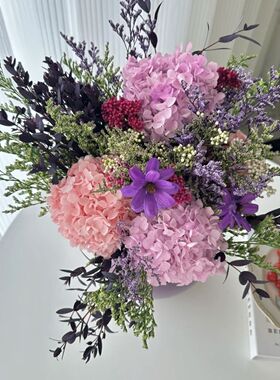 客厅家居百搭花束斗柜餐桌干花岛台真花花摆件玄关斗南永生花束大