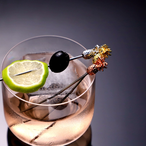 Барная посуда из нержавеющей стали коктейль винной иглы личность коктейль фруктовые знаки фруктовые виза закуски подпись