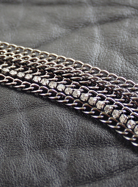 夜店满钻多层配饰朋克风女士手环