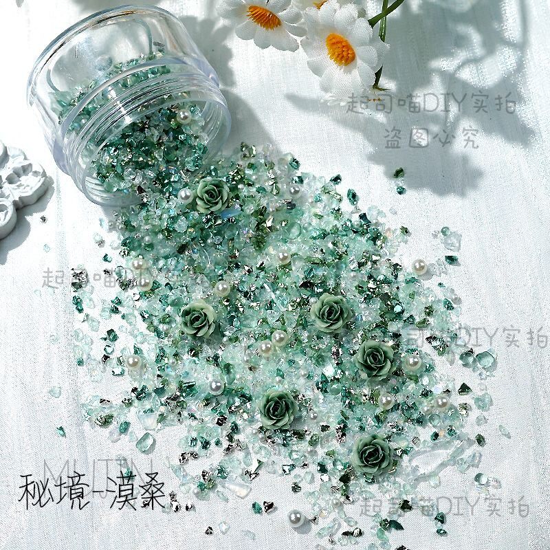 网红碎石风暴蔷薇月季花花美甲DIY流麻材料晶透天然水晶石饰品,淘宝优惠券,粉丝福利购,淘宝优惠卷