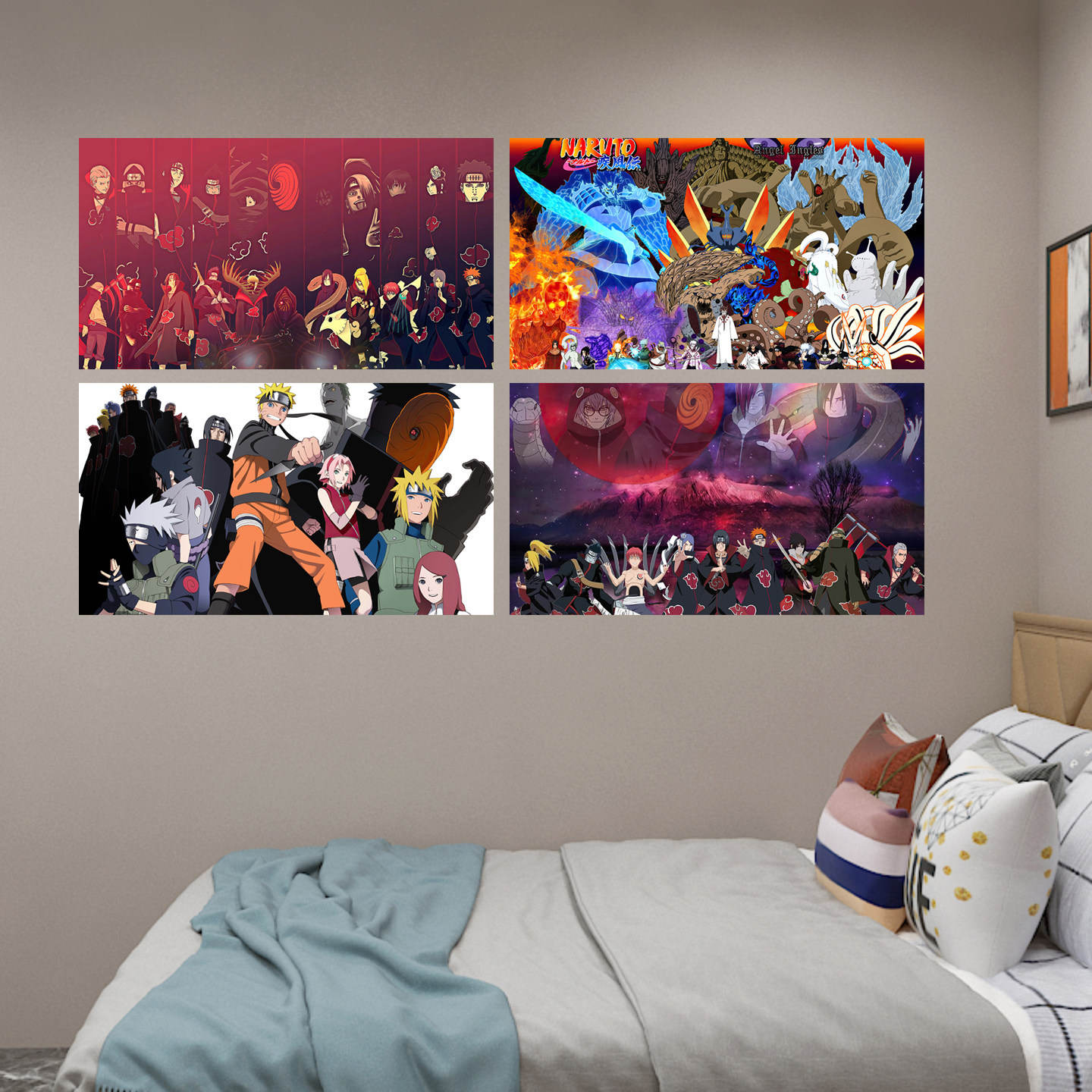 火影忍者贴纸卡通动漫二次元墙面装饰画防水自粘宿舍背景墙贴壁画,淘宝优惠券,粉丝福利购,淘宝优惠卷