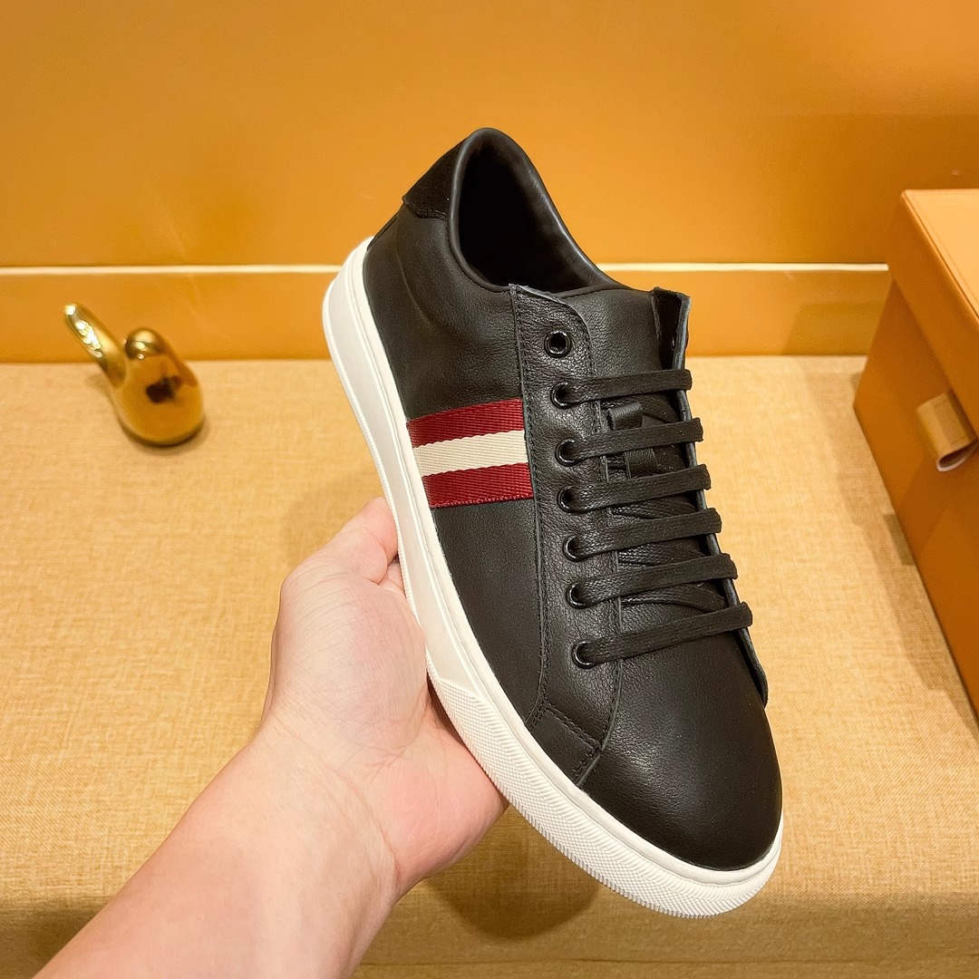 春夏新款潮男轻奢板鞋黑色头层牛皮真皮板鞋舒适软底男士运动鞋潮 - 图0