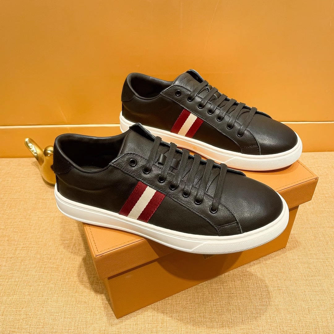 春夏新款潮男轻奢板鞋黑色头层牛皮真皮板鞋舒适软底男士运动鞋潮 - 图1