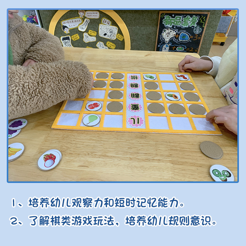 儿童翻翻棋益智区自制玩教具幼儿区角材料小班中班区域大班幼儿园-图0