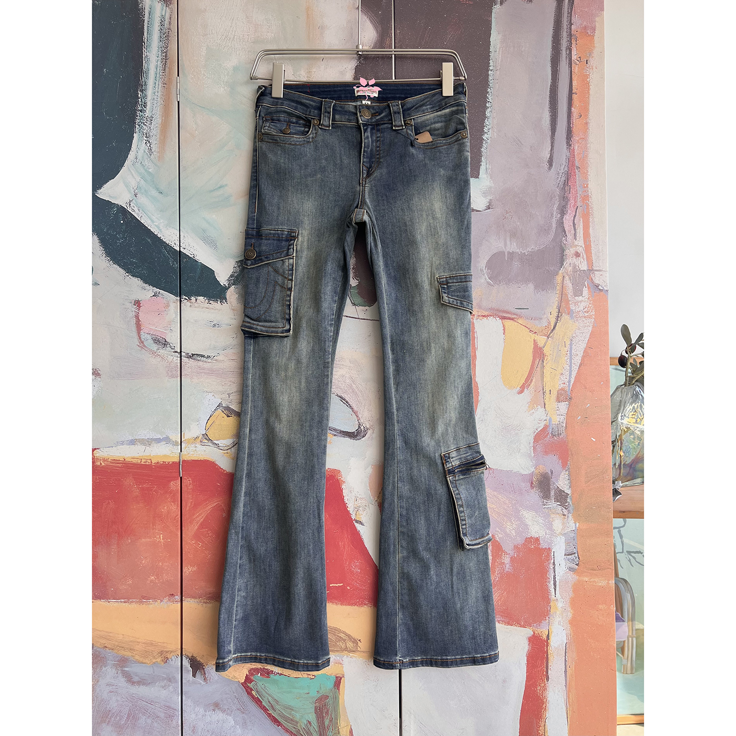 True R大头*佛UO独家Becca 复古低腰喇叭裤显瘦工装牛仔裤 1668 - 图3