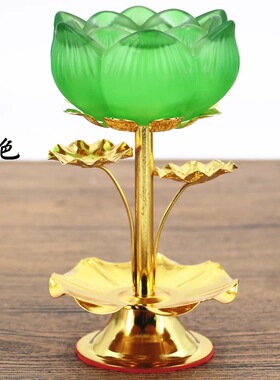 合金七彩高脚八吉祥水琉璃烛台