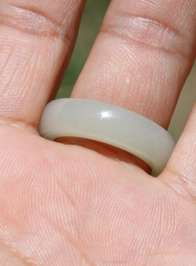 原毛孔19mm小胡子玉器白玉