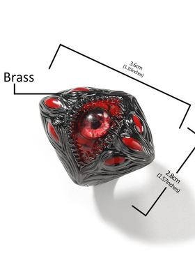 尖刺红眼睛荆棘铜材质寄生戒指时尚轻奢潮男嘻哈指扣抖音同款