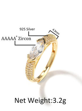 925银镶锆石马眼情侣戒指