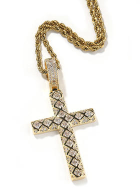 情侣锆石十字架嘻哈小众