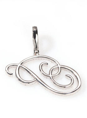 新品酷炫花体26个英文字母吊坠嘻哈情侣项链铜镶锆石Hiphop潮链子