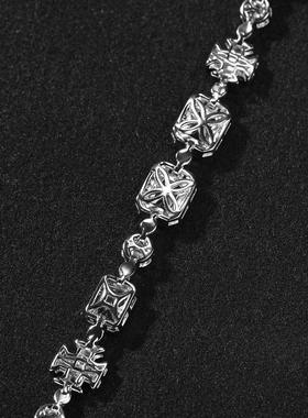 新款个性设计铜镶彩色锆石嘻哈项链夏季风澳宝五彩宝石男女炫手链