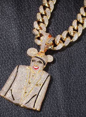 小丑玛丽莲曼森半身满锆石吊坠