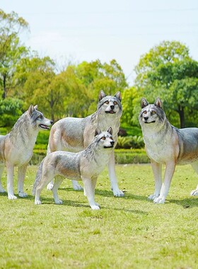 户外园林景观仿真动物狼玻璃钢雕塑公园景区模型草坪装饰小品摆件