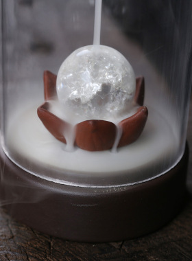 跨境供应 紫砂倒流香炉莲花防风罩LED灯 香薰炉家居饰品摆件原创