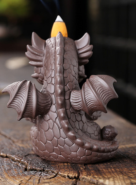 跨境专供 亚马逊热销款欧式家居饰品 创意小摆件恐龙宝烟倒流香炉