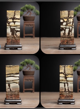 广西印章四方来财风水摆件国画石