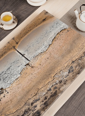 广西天然国画石奇石草花石高端轻奢茶盘现代客厅茶室中式茶具礼品