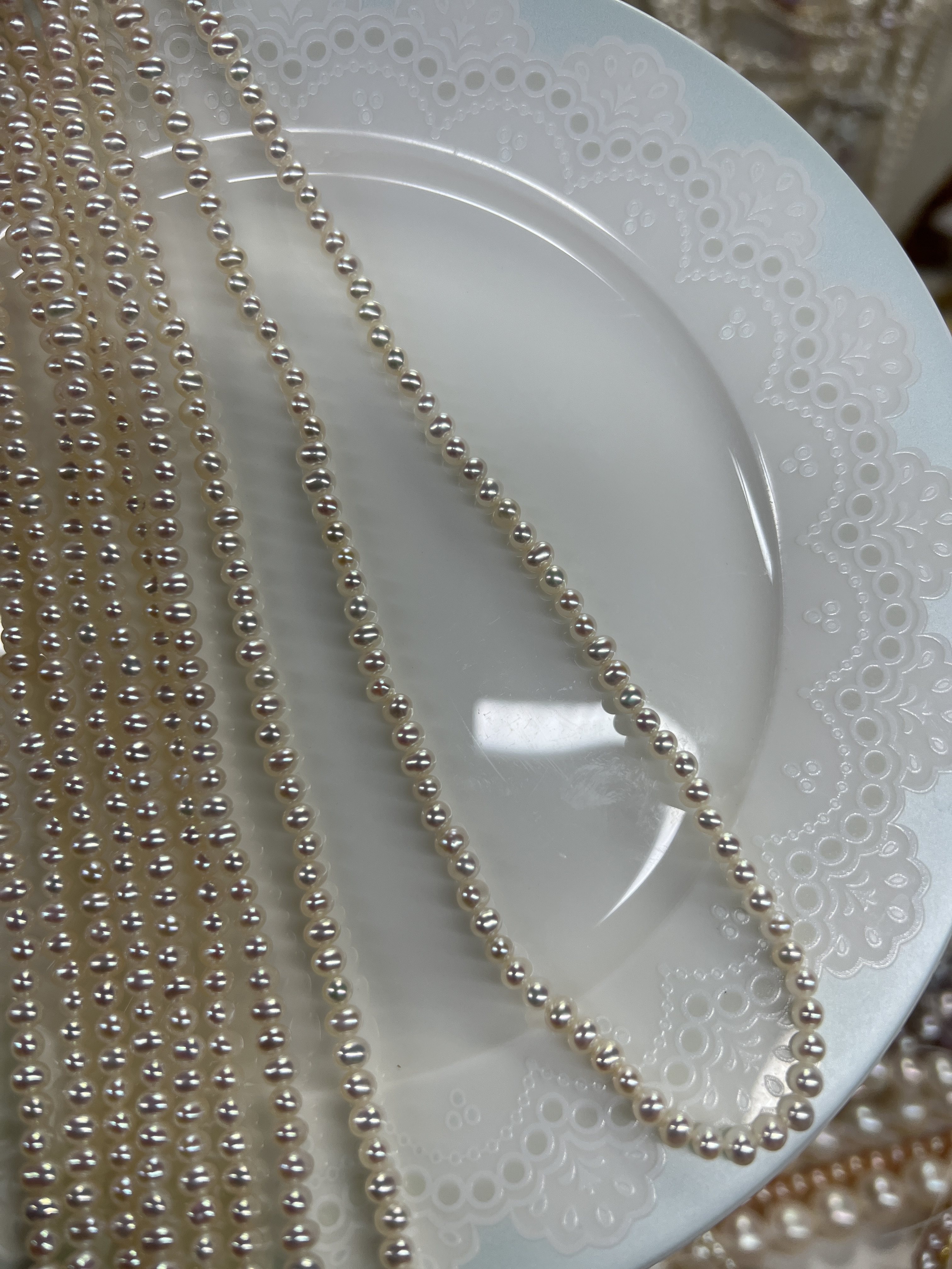 天然珍珠项链钻石光无暇2-3小米珠极光项链锁骨链无核精品稀有品,淘宝优惠券,粉丝福利购,淘宝优惠卷