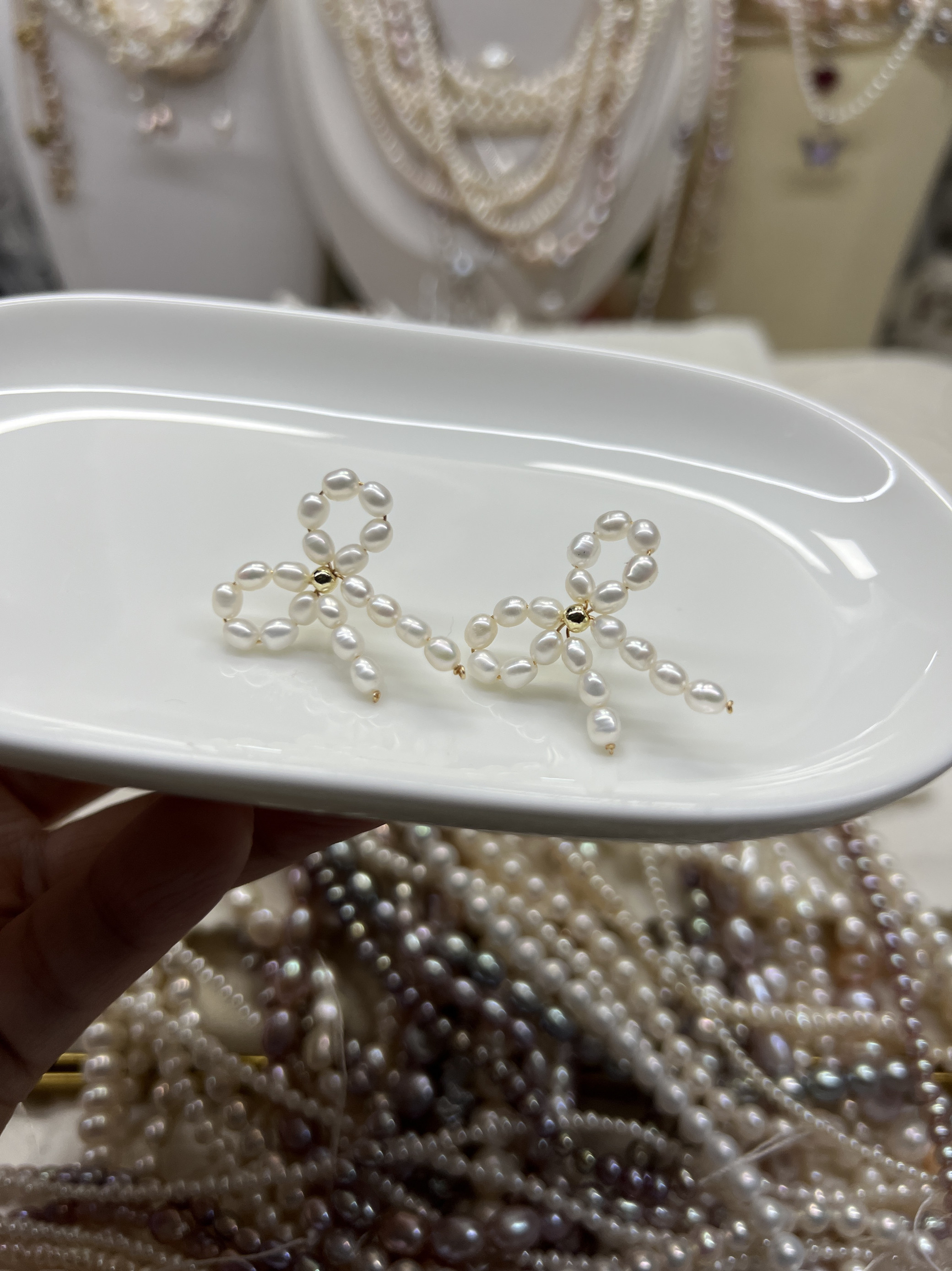 珍珠耳环925针蝴蝶结耳钉高品质法式浪漫甜美耳环甜美,淘宝优惠券,粉丝福利购,淘宝优惠卷