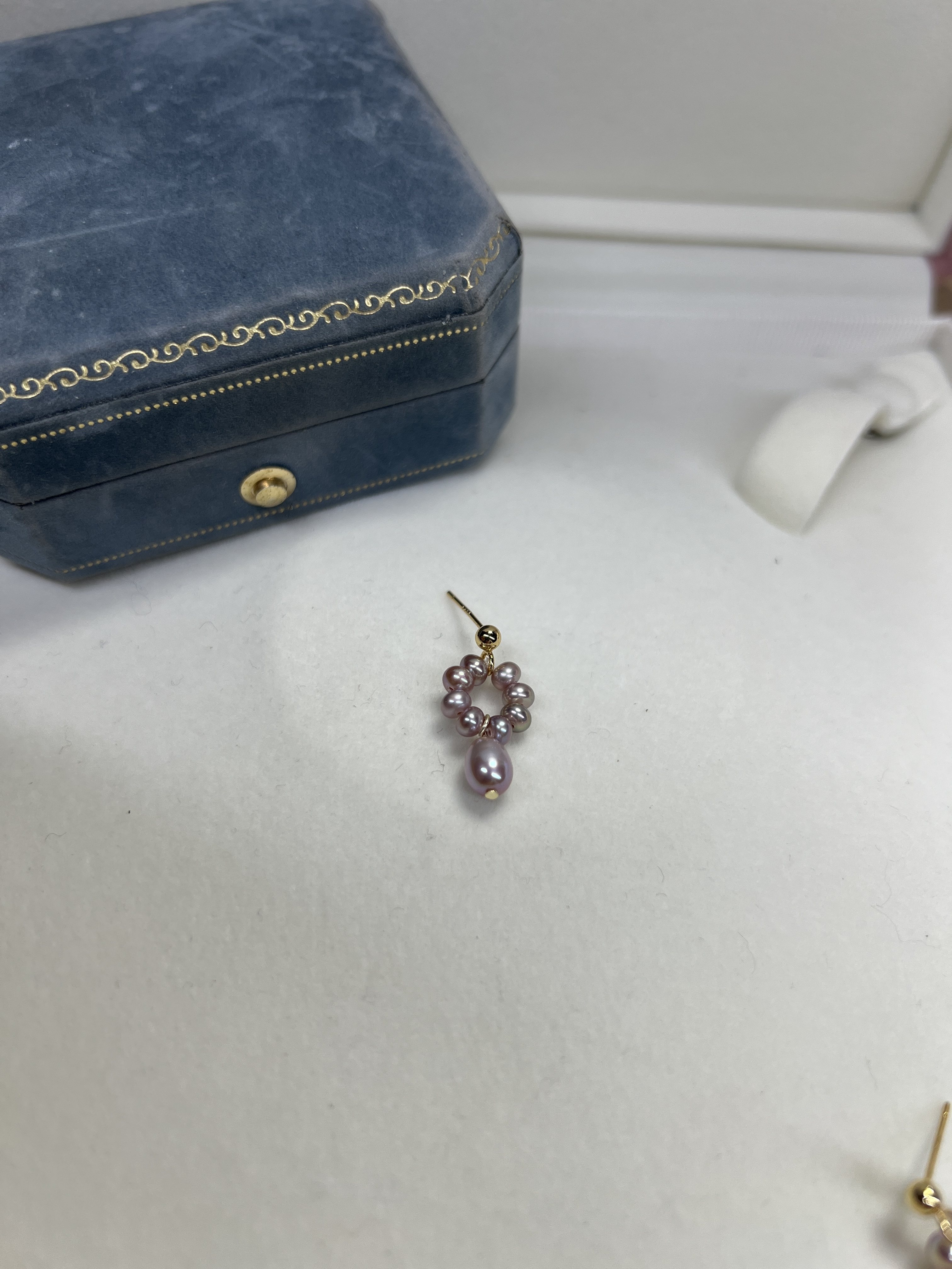 仙紫珍珠耳钉耳环小众花环水滴形耳环几乎无暇珍珠耳钉复古设计,淘宝优惠券,粉丝福利购,淘宝优惠卷