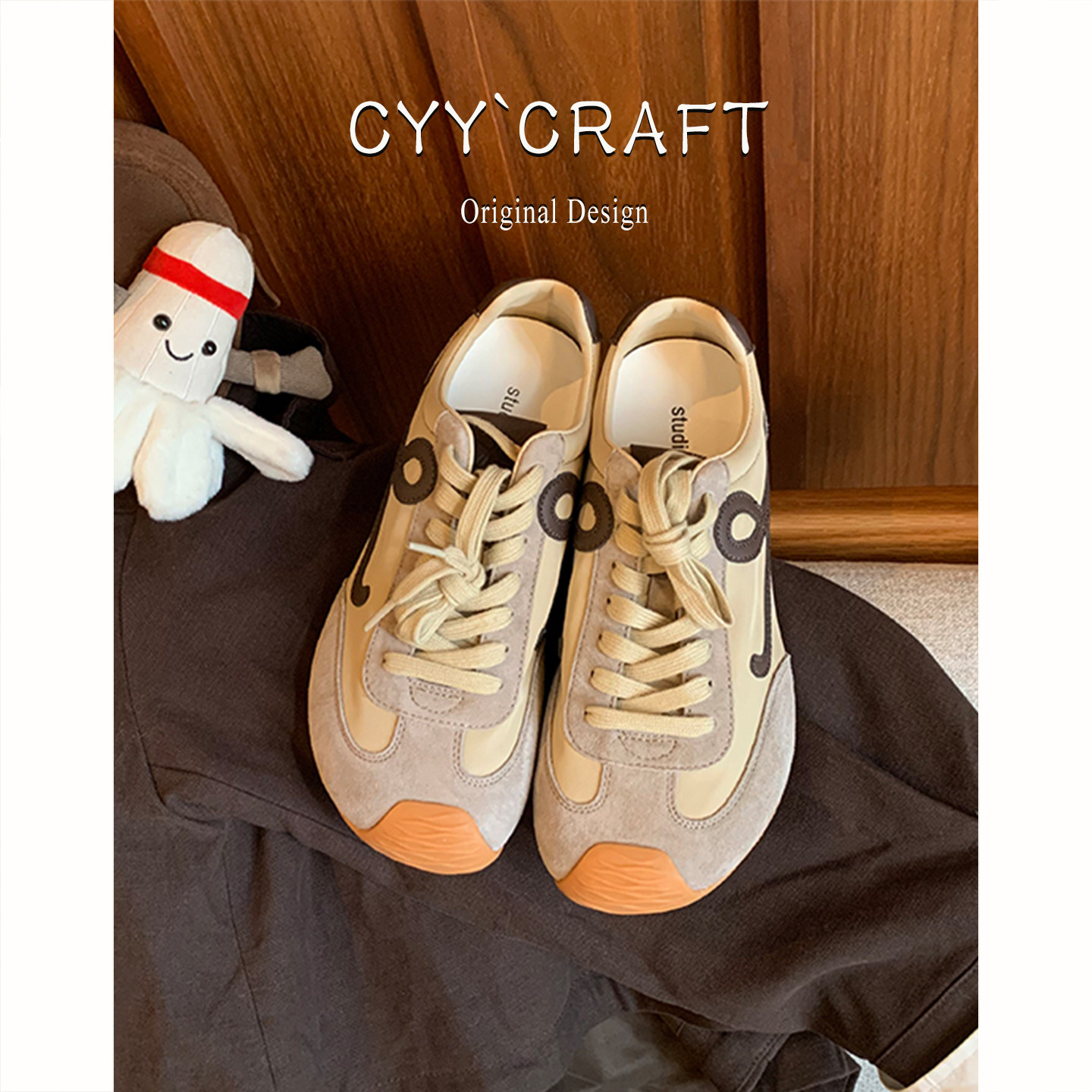 牛皮~内增高歪头德训鞋女2025新款秋冬复古百搭休闲运动阿甘版鞋,淘宝优惠券,粉丝福利购,淘宝优惠卷