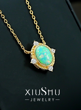 炫彩欧泊女士925银吊坠