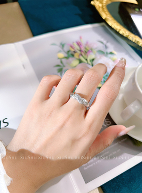 轻奢925纯银排钻简约日常戒指