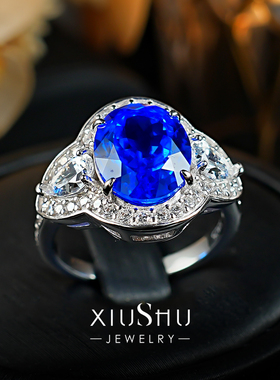 蓝小妖培育尖晶石925银戒指