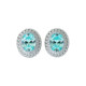 <Crystal Blue Danube>Aquamarine 925 silver earrings, small fresh jewelry set, versatile for daily commuting