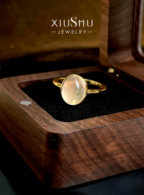 925银素圈蛋面高冰水沫玉戒指