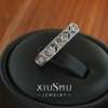 Lace pattern 925 silver vintage palace ring row