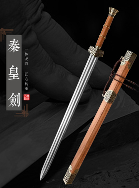 龙泉手工花纹钢秦皇剑