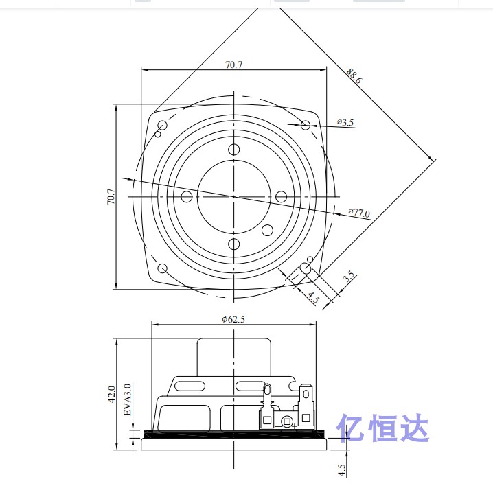 镇店2.75寸弹唱中高喇叭钕磁弹唱音柱全频全音扬声器高灵敏度大音