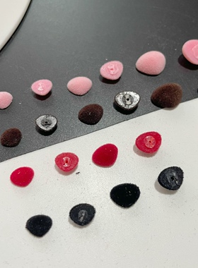 平底高品质外贸植绒鼻玩偶diy手工配件动物黑棕粉红色三角鼻